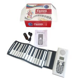 61 Keys Roll Up Soft Silicone Electronic Piano Keyboard Built-in Speaker